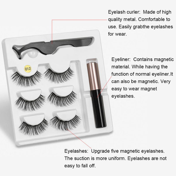 Magnetic Eyelashes+ Magnetic Liquid Eyeliner+ Tweezer